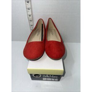 Bella Marie Girls Flat Red Suede Shoes size 13 Style Stacy-12K Slip On Christmas